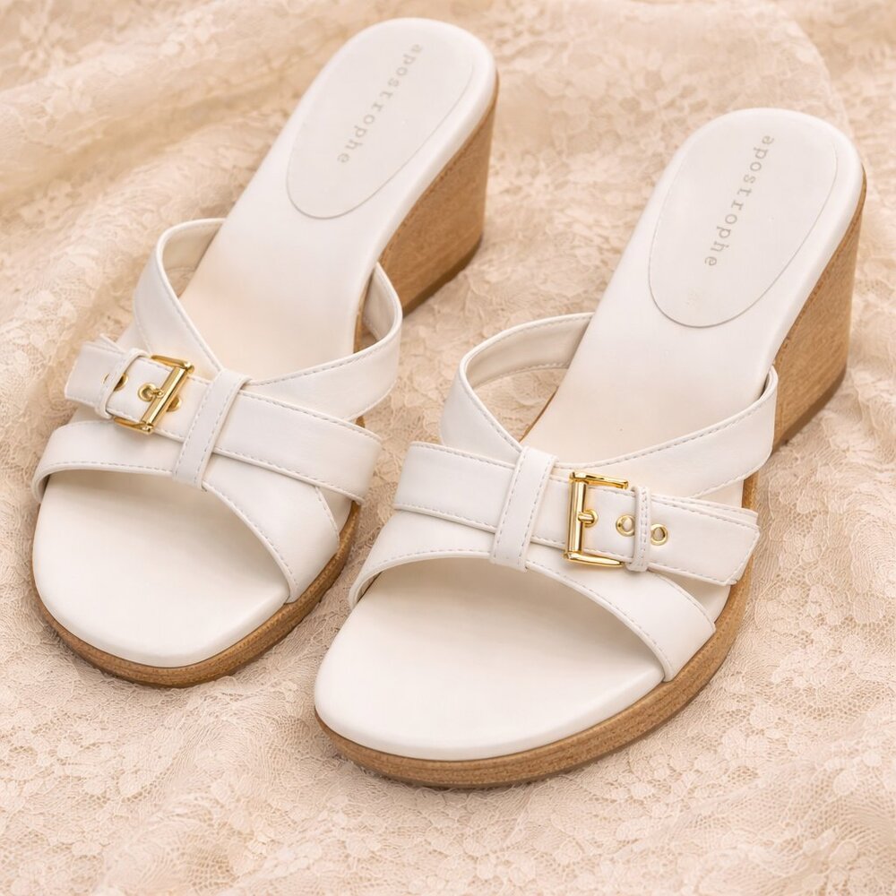 Apostrophe Women's Wedge Slip On Sandals